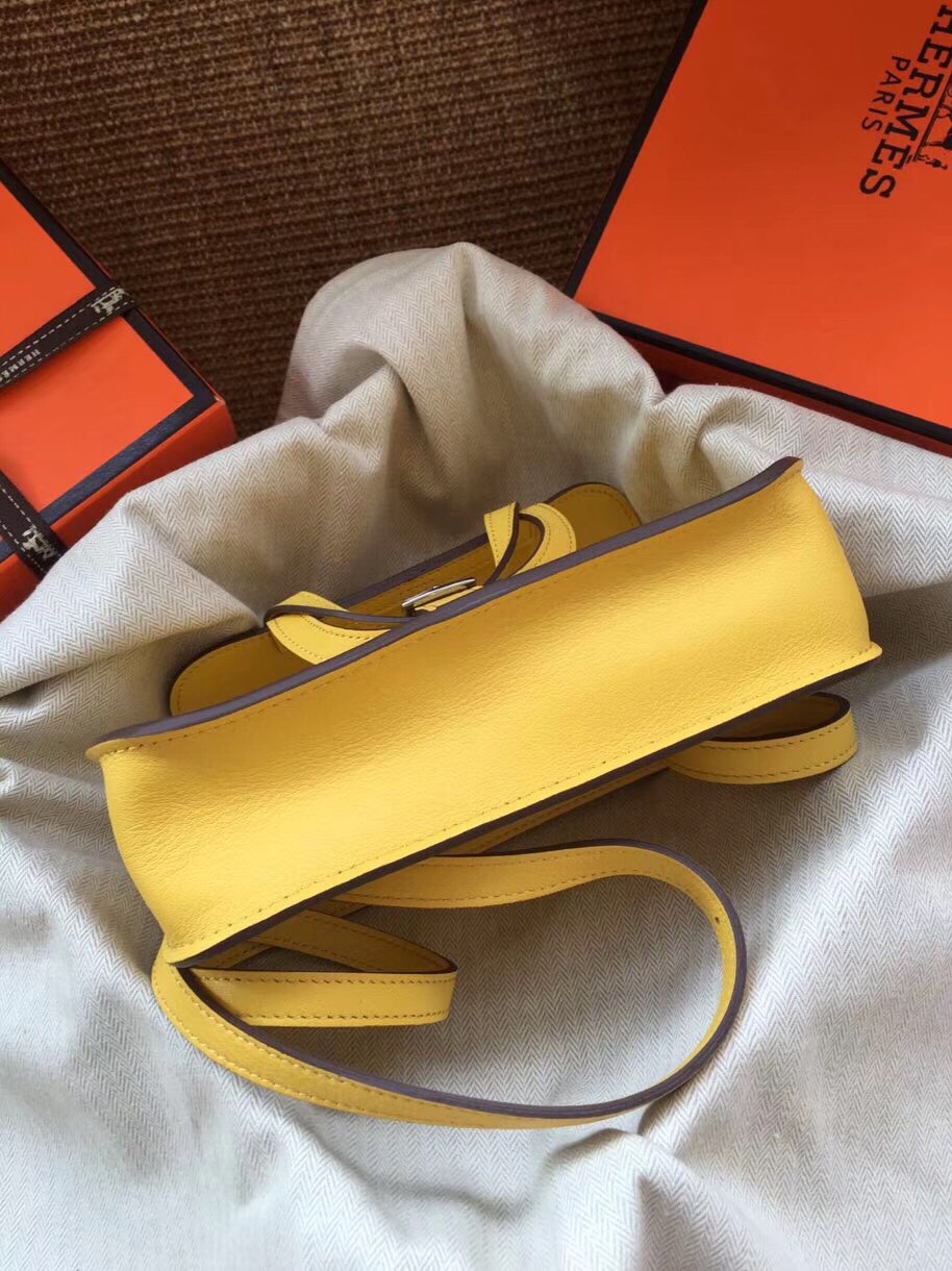 Hermes Mini Halzan 22 Handbag Shoulder Bag In Yellow Swift Leather